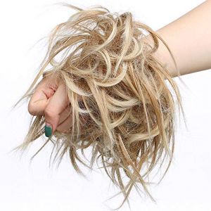 SEGO Postiche Chignon Postiche Queue de Cheval Ondul&eacute; Extension Chouchou Chignon Cheveux Synth&eacute;tique Faux Chignon Chouchou 40G, Brun Caf&eacute; & Blond Tr&egrave;s Clair (Lenka Fashion Mode, neuf)