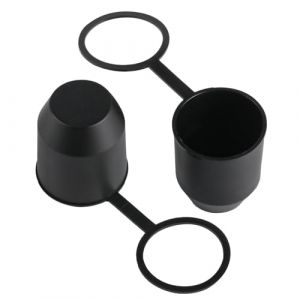 2 Pi&egrave;ces Cache Boule Attelage Voiture, avec Anneau D'arr&ecirc;t, Cache Poussi&egrave;re pour Boule D'attelage de Remorque, pour Camping Car, Voiture (JuHuaHui, neuf)
