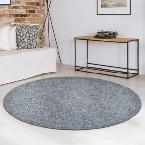 casa pura Tapis rond de 100 cm de diam&egrave;tre - Gris Clair - Antid&eacute;rapant et plat - Tapis de salon, cuisine, chambre &agrave; coucher ou bureau - Londres (MEISTEREI, neuf)