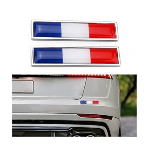 JNNJ Autocollant M&eacute;tal Personnalis&eacute; pour Voiture - Logo Drapeau National, Aile M&eacute;tallique Style Moto Accessoires (Fran&ccedil;ais) (KJHmaoyi, neuf)