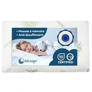 Oreiller Enfant 30x50 Memoire de Forme Oeko-TEX®, Épaisseur 5,5 cm, Oreiller Enfant 3 Ans et 2 Ans, Coussin Bebe Lit à Mémoire de Forme, Petit Oreiller Enfant Maternelle, Oreiller Bébé 50x30 (DolciSogni | Neu Bedding, neuf)