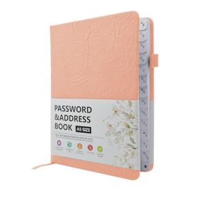 WWYSSZ Carnet Mot de Passe Répertoire Alphabétique de A à Z, Carnets de Notes pour Mots de Passe Internet, Organisateur D'adresses en Cuir, pour la Gestion des Mots de Passe, 19 X 13 cm, Rose (WWYSSZ, neuf)