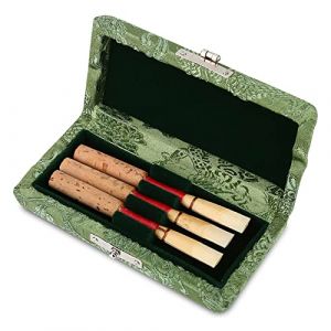 &Eacute;tui en Tissu de Soie en Bois, Bo&icirc;te de Rangement pour 3 Anches de Hautbois, Haute qualit&eacute;, Durable, Compact et L&eacute;ger, Vert, 90 X 45 X 20 Mm (WYANG188, neuf)