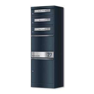 Metzler boîte à Colis avec 3 boîtes aux Lettres – Triple boîte personnalisée en INOX pour l’extérieur – Grand Format RAL 7016 Anthracite – Modèle Bispo 2 (Metzler GmbH, neuf)