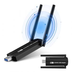 Binamao 5400Mbps Clé WiFi, WiFi 6E Puissante Tri-Bande 6GHz / 5GHz / 2.4GHz, AXE5400 Clé WiFi USB Longue Portée Cle WiFi pour PC, Adaptateur USB WiFi / WPA3 / OFDMA/Dongle WiFi 6E pour Windows 11/10 (Duokeai-Direct, neuf)