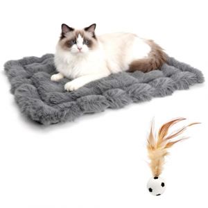 VOSSOT Coussin Chat pour 45x60 cm avec Jouet, Tapis Chauffant pour Chats et Chiens, Tapis Chien pour Chiens, antid&eacute;rapante et Lavable &ndash; Coussin Douillet pour Chien, Couchage pour Chat, Couverture (caixianli, neuf)