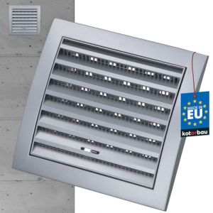 Grille de ventilation Kotarbau&reg; - 150 x 150 mm - Verrouillable - Plastique avec protection contre les insectes - Grille d&rsquo;a&eacute;ration rectangulaire - Lames satin&eacute;es - Ventilation d&rsquo;extraction et d (KOTARBAU, neuf)