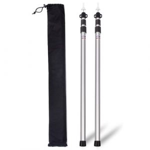 Umisu 2PCS Mât de Bâche Télescopique Poteaux de Bâche en Aluminium 3M Support de Tente Réglable Poteau pour Voile Ombrage Tente Camping Accessoires pour Auvent Toile Jardin (120-300cm) (Peanomoa, neuf)