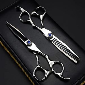 Ciseaux de beauté de 6 pouces, ciseaux de barbier professionnels, utilisés for une coupe et un amincissement précis, durabilité de classe salon.(Silver) (Bai Li Na, neuf)