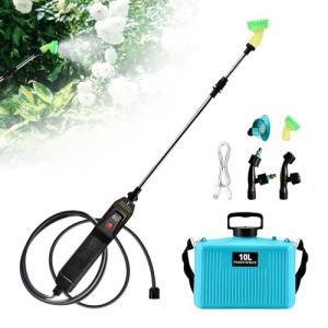 Pulvérisateur à dos à piles de 10 L, pulvérisateur électrique amélioré avec 4 buses de brume, poignée rechargeable par USB, baguette rétractable, pulvérisateur d'eau portable pour pelouse, jardin (Sciencey, neuf)
