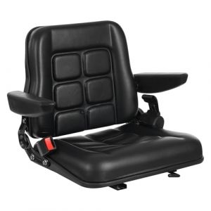 Qussse Si&egrave;ge universel pour chariot &eacute;l&eacute;vateur - Avec ceinture de s&eacute;curit&eacute; - R&eacute;glable - En cuir PVC - Jusqu'&agrave; 100 kg - Pour chariot de golf, chariot &eacute;l&eacute;vateur, bulldozer, tracteurs, pelleteuses (LIXINWS, neuf)