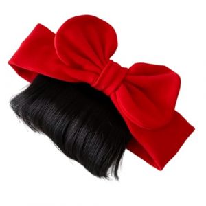 Perruques pour, perruques avec n&oelig;ud et frange pour filles, bandeau &agrave; cheveux, accessoire &agrave; cheveux, pour usage quotidien, voyage, anniversaire, photographie, &eacute;v&eacute;nements (pouadet, neuf)