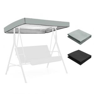 Housse de toit pour balancelle - 213 x 122 x 18 cm - Tissu Oxford 190T - Toit de rechange pour balancelle de jardin - B&acirc;che de rechange - Protection UV - Gris (BOFD-EU, neuf)