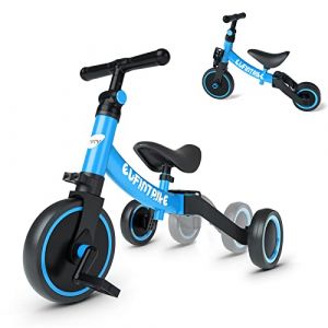 besrey 5 en 1 Tricycle Vélo Enfant, bébé évolutif 1-4 Ans, Draisienne,Vélo sans Pédale, Bleu (littletickEU, neuf)