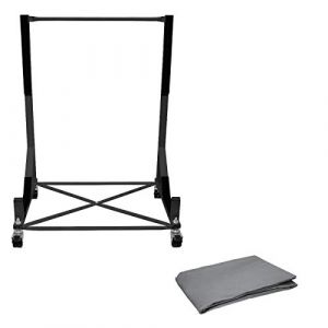 ECD Germany Compatible pour Chariot Hardtop Capote Support Rigide Toit Rangement - Acier - Noir - 76,5 x 52 x 93,5 cm - avec Couverture Housse de Protection - 4 roulettes Doubles Robustes avec Frein (ECD-Germany, neuf)