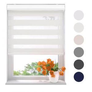 Radeco® Store Enrouleur Jour Nuit 200 x 240 cm (LxH) Blanc Neige, translucide ou Transparent, Largeur de 40 à 220 cm, sans perçage Possible, Store, Store Jour Nuit, Stores intérieurs (WINDOW-DECORATIONCOM, neuf)