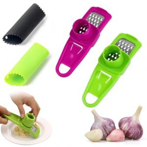 GGUFAY Presse Ail, Epluche Ail en Silicone,de Peau Presse-ail Professionnel, Hachoir et Trancheuse Ail, Facile à Nettoyer,pour Restaurant Maison Cuisine(4 pièces) (Rfervgauk, neuf)