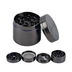 SSKHE Broyeur à herbes grises, broyeur portable en alliage de zinc à 4 couches avec grattoir de capture de pollen, plateau magnétique et tamis pour le café aux épices de foin, cuisine salle à manger (SSKHE, neuf)