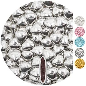 EinsSein 0,5kg Dragees mariage au chocolat cœur médium argent brillant dragées mariage baptême noël communion amandes feter et recevoir fêter de fete couleur pas cher aux bombe tag voir mes etui (Shopingeneur, neuf)