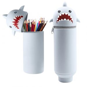 Trousse Ecole 2 en 1 en Silicone Souple Kawaii, Trousse Scolaire Silicone Extensible, Fermeture Eclair en Sili-cone Pochette de Stylo, Trousse Sili-cone Verticale, Pour Gar&ccedil;ons Filles Etudiants (A) (Guitao-EU, neuf)