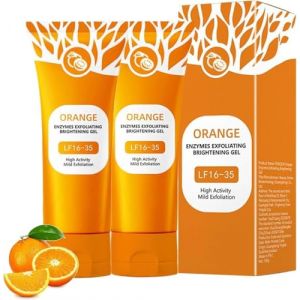 Orange Exfoliant Gel Visage,50g Orange Gommage Visage,Peeling Visage,Nettoyant Visages Gommage,Gelee Eclaircissante Gommages,Pour Un Nettoyage En Profondeur Des Pores,Pour Visages Et Corps (2PC) (xiaxiappa99, neuf)