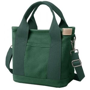 Halemet Petit sac fourre-tout avec fermeture &eacute;clair pour femme - Sac &agrave; bandouli&egrave;re en toile - Sac cartable - Sac besace (ZHWJJIK, neuf)