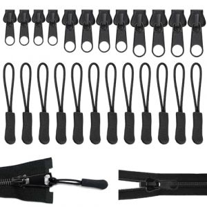 24 Curseur Fermeture Eclair Clipsable de Rechange pour Fermeture Eclair au Metre, Kit de Tirette Fermeture &eacute;clair, Kit de R&eacute;paration Fermeture &eacute;clair, Faciles a Utiliser et Durablea (SERGJAK O&Uuml;, neuf)