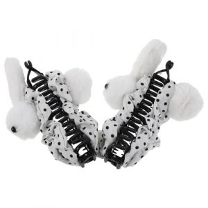 COLLBATH Lot de 2 Pinces &agrave; Cheveux Peluche Oreilles de Lapin pour P&acirc;ques, Grandes Pinces Griffes pour Cheveux &Eacute;pais, Accessoires Coiffure Doux et Color&eacute;s, Usage Quotidien Femmes et (JianLui, neuf)