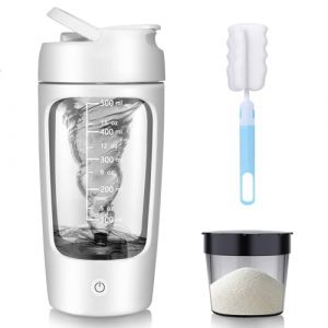 SOARFLY Shaker electrique proteine, 650ml shaker éléctrique rechargeable USB C, bouteille shaker de protéines sans BPA, blanc (Hourong-eu, neuf)