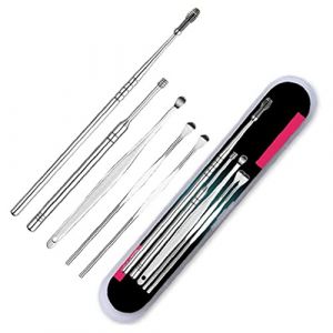 5pcs / Set Cérumen Pickers Oreille Médiator Cire Enlèvement Curette Oreille Soins Tool Kit (Putes, neuf)