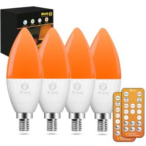 Wivety LED Ampoule E14 de Sommeil avec T&eacute;l&eacute;commande, Ampoule Ambre sans Lumiere Bleue 1600K, 5W Pour la Chambre de B&eacute;b&eacute;, la Chambre &agrave; Coucher (4 paquets) (KasonGreat, neuf)