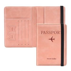 ILIYAH Protege Passeport Francais Pochette Passeport Voyage Technologie RFID &eacute;tui Passeport &eacute;tui Carte Bancaire L&eacute;ger et Portable(Rose) (Iliyah, neuf)