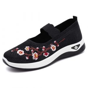 Chaussures Orthopédiques Femme - Basket de Marche Mode et Sport Respirant Confort Chic Leger Chaussures sans Lacets Femme à Motifs Floraux Orthopédique Basket sans Lacet (ZAOOON, neuf)