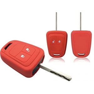 Nordecco Coque de protection en silicone pour cl&eacute; Opel Corsa E Astra J Insignia Adam Meriva Zafira 2 ou 3 boutons Rouge (NORDECCO, neuf)