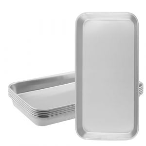 YIXNSW Lot de 6 Plateau Rectangulaire en INOX, Plat INOX Rectangulaire, Plateaux Médicaux en Acier Inoxydable, pour Appareils de Laboratoire, Pansements, Pinces de Maintien, 22,5 x 11,7 x 2 cm (HAKZEON, neuf)