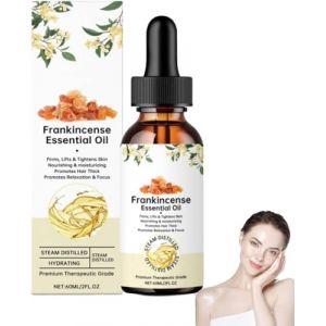 Encens Oliban Bio Huile Essentielle Pure,Huile d'encens premium, pure et naturelle, bio, pour la peau, antirides, huiles essentielles pour le corps, soins capillaires, diffuseurs, massage (1) (9suYzi, neuf)