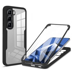 GoodcAcy Coque pour Infinix Hot 60 Pro Plus 4G, Antichoc Housse avec Protection d'écran, 360° Téléphone Etui Double Face Case Transparent Intégrale Coque pour Infinix Hot 60 Pro Plus 4G - Noir (TENGLAN, neuf)