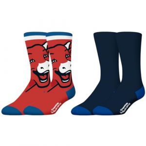 FREEGUN Chaussette Homme La Vache Qui Rit, Chaussettes Homme Hautes, Original et Authentique (Lot de 2), Rouge Taille 43/46 (Boutique officielle La vache qui rit&reg;, neuf)