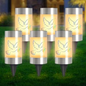 BORDEAG Lanterne Fun&eacute;raire LED, 6 Pi&egrave;ces Bougie Fun&eacute;raire &agrave; LED, Lampe Fun&eacute;rai LEDs &Eacute;tanche, Bougie LEDs, Bougie de Cimeti&egrave;re avec Capteur de Luminosit&eacute; pour Cimeti&egrave;re (ShopHop Business, neuf)