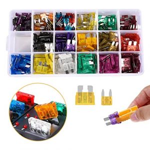 Hifrom Fusible Voiture, 264pcs Mini Fusible Voiture + 220pcs Voiture Standard Fusibles, 2A 3A 5A 7,5A 10A 15A 20A 25A 30A 35A 40A pour Automobile Truck RV Camion Moto, avec 1 Extracteur Fusible (winwin8, neuf)