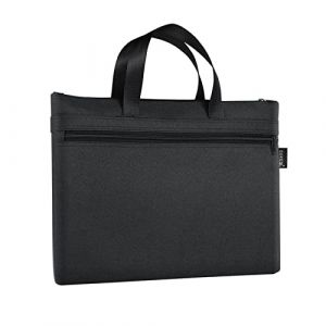 Sacoche Porte Document Homme, A4 Léger sac Zippé avec 2 Poches Imperméable à l'eau Oxford Documents sac de Rangement Bureau de Conférence sac Document Scolaire pour Organiseur de Documents Fixe (Noir) (My Smart Choice 5, neuf)