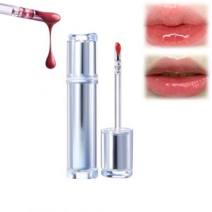 Mirror Tea Light Lip Glaze, Mirror Tea Jelly Light Lip Glaze, Lip Gloss with Metal Applicator, New Ice Watery Lip Gloss - Iced Tea Watery Lip Gloss, Glasting Water Gloss(02#) (昨日之日不可留, neuf)