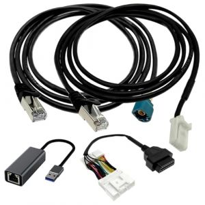 ZKTOOL C&acirc;ble de Diagnostic, Compatible avec Tesla Model S 3 X Y, Support de R&eacute;paration OBD, Remplacement pour 1137658-00-C, 1013230-00-A, Adaptateur RJ45 &agrave; OBD II (ZKTOOL FR, neuf)