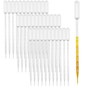 Pipette Plastique 10ml, 35 Pipettes Compte-gouttes Pipette Graduée Pipette Compte Goutte Pipettes Graduées Enfant 10ml Pipette Aquarium Pipette Transfert pour Laboratoire Huiles Essentielles Parfums (QK-Jing, neuf)