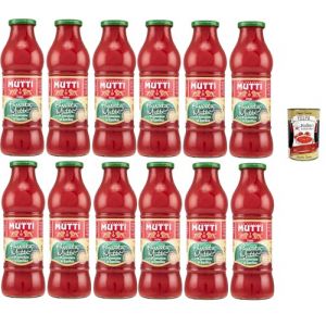 Mutti Passata de tomate, sauce tomate italienne, lot de 12 bouteilles, 700 g pour bouteille, 100% tomates italiennes, + Italian Gourmet polpa 400g (Italiaen Gourmet UK Ltd, neuf)