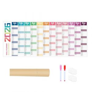 Mihauuke Grand Calendrier Mural | Planificateur Mural Effaçable À Sec Grand Format - Organiseur Annuel et Mensuel Pour, Élèves, Enseignants, Bureau, Maison ou Salle de Classe (Mihauuke, neuf)