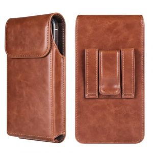 &Eacute;tui de t&eacute;l&eacute;phone portable avec clip de ceinture en cuir synth&eacute;tique pour iPhone 16 Pro Max, Google Pixel 8 Pro, Samsung Galaxy A15, A25, A55, A14, A05, A05s, S24 Ultra, S23 Ultra (Marron, L) (Jlyifan's Store, neuf)