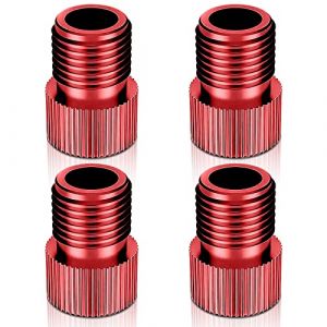 ExeQianming Adaptateur de Valve de Vélo, 4 Pièces Adaptateur de Valve en Métal, Adaptateur de Valve de Roue pour VTT, Bicyclette, Tricycles (Rouge) (ExeQianming-FR, neuf)