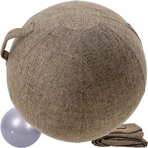 Alywen Ballon Bureau Siege Ballon Gym Ballon Bureau 55/65/75cm Ballon de Grossesse Chaise Ballon avec Housse de Protection Antidérapante Swiss Ball (75cm, Café-Couleur) (Wertur, neuf)