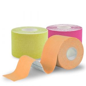 CATGRIPS Tape Kinésiologie, Bande Kinésiologie Professionnelle, Kinesio Tape Sport et Strapping Adhésif pour Taping Kiné, Bandes Kine Polyvalentes, Bande Strapping (Rose+Jaune+Orange, 3 tapes x 5cm) (CatGrips, neuf)
